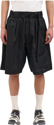 Yohji Yamamoto Bermuda Utility in Cotone - Heren - Korte Broeken - Zwart - S - Katoen - Korte Broeken