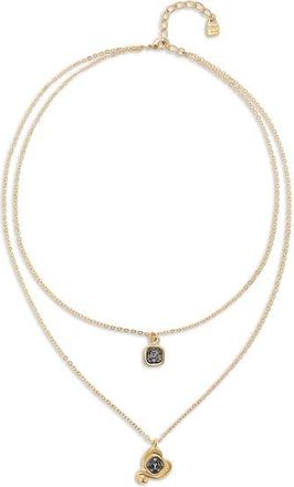 UNOde50 Multi-layer Pendant Link Chain Necklace with Heart Charm in Gold at Nordstrom