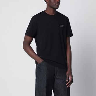 Moncler Black crew-neck T-shirt with logo