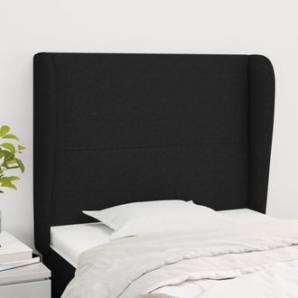 vidaXL Cabecero Con Orejas De Tela Negro 93x23x118/128 Cm Vidaxl