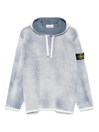 Stone Island Compass-patch hoodie - men - Cotton - S - Blue