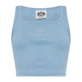 Sporty & Rich Top Sporty and Rich x Juicy - Dames - Tops zonder mouwen - Blauw - M - Katoen - Tops