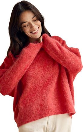 Celtic & Co. Crew Neck Alpaca Sweater in Red Orange at Nordstrom, Size X-Small