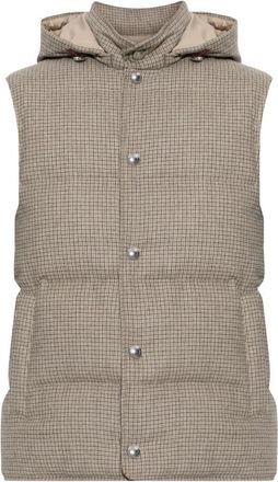 Eleventy Nylon Wool Cashmere Gilet - Heren - Bodywarmers - Beige - XL - Nylon - Jassen