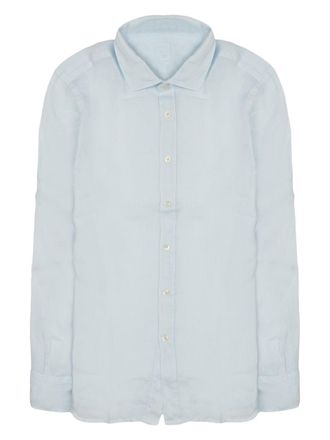 120% Lino Minimalist Slim-Fit Linen Casual Shirt