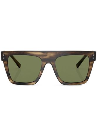 Giorgio Armani Occhiali da sole squadrati con effetto tartarugato - Verde