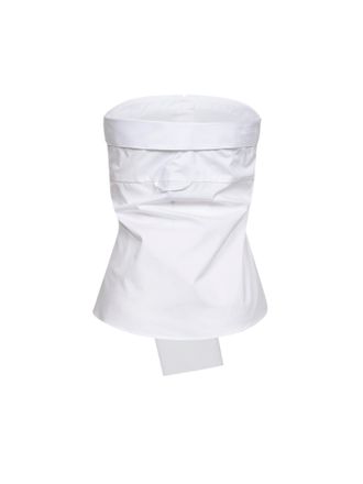 Giuseppe Di Morabito Cotton Poplin Bustier Blouse - White