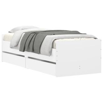 Berkfield Home Modern Bed Frame with Drawers without Mattress White 100x200 cm