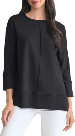 Jones New York Serenity Three Quarter Sleeve Knit Top in Jones Black at Nordstrom, Size X-Large