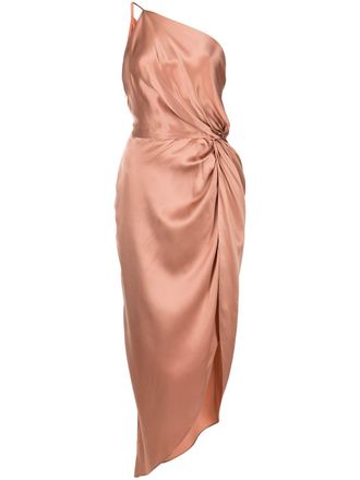 Michelle Mason twist-knot silk dress - Pink