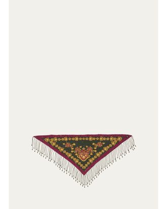 Etro Sequined Triangular Silk Scarf