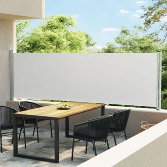 Berkfield Home Patio Retractable Side Awning 140x600 cm Cream in Beige