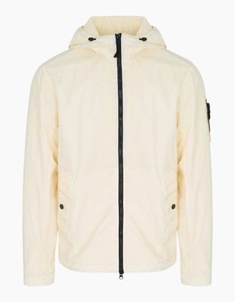 Stone Island Mens Hooded 4100001 Crinkle Reps Ny Jacket Ivory/Yellow - Cream - Size: 42/Regular