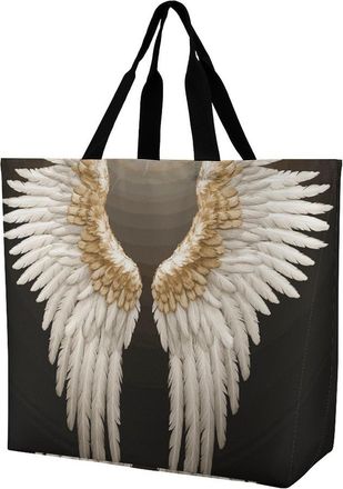 Generic Angel Wing Women Handbag Durable Tote Bag Lightweight Grocery Bags For Beach Daily Use College