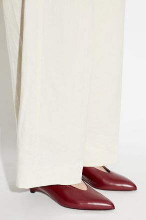 Jil Sander Leather Wedge-heeled Shoes, Womens, Red