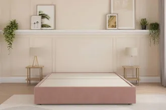 Sloomy Divan Base Blush Plush 2 Drawers Foot End in Pink | Size: Small Double