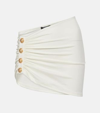 Balmain Draped asymmetric beach cover-up