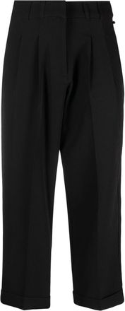 DKNY high-waist tapered trousers - women - Polyester/Polyester/Spandex/Elastane - 6 - Black