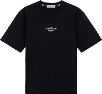 Stone Island Archivio Print T-Shirt - Heren - T-shirts - Zwart - XL - Katoen - Tops