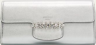 Jimmy Choo London Bing Crystal Metallic Leather Wallet