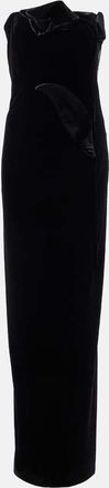 LEO LIN Abito lungo Marilyn in velluto con cut-out
