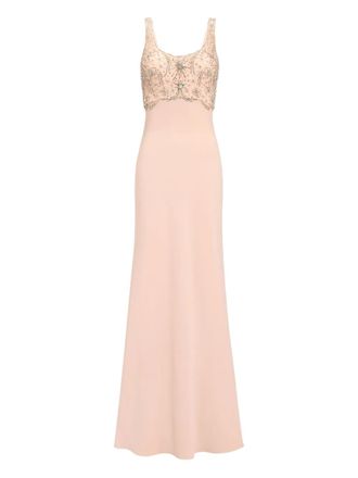 Jenny Packham Reverie maxi dress - women - Polyester/Polyurethane - 14 - Neutrals