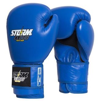 OEM Guantes De Sparring Stormcloud Cyclone Classic De Cuero Genuino, Azules, 16 Oz