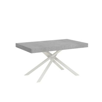 Itamoby Mesa extensible 90x140/244 cm efecto madera gris cemento, hierro