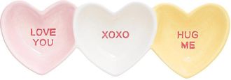 10 Strawberry Street Set Of 2 Candy Hearts 3-Section Candy Trays