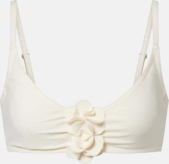Karla Colletto Tess floral-applique bikini top