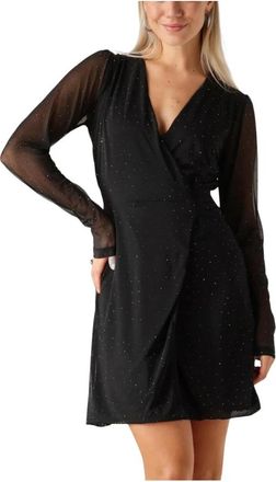 Moves Elegante Zwarte Mini Jurk - Dames - Korte kleedjes - Zwart - S - Kleedjes