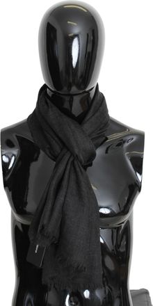 Dolce & Gabbana Scarf Gray Cashmere Mens Winter Neck Wrap Shawl - Grey Silk - One Size