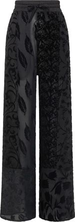 Marine Serre Pantaloni a fiori con coulisse - Nero