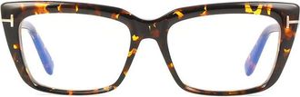 Tom Ford FT5894-B001 Square Tortoiseshell Acetate Eyeglasses - Black