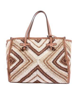 Gianni Chiarini Chevron Patterned Leather Trim Tote Bag