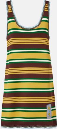 Alemais Al&eacute;mais Clover striped knitted minidress