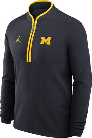 Nike Jordan Mens Michigan Courtside Jordan Brand Dri-FIT College Half-Zip Top in Blue | JJ430BPGMWN-APS