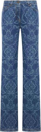 Etro Jacquard Denim Jeans With Ornamental Pattern