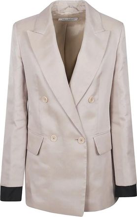 Max Mara Jassen, Dames, Bruin, S, Polyester, Mxsfeltro Zijden Blazer