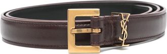Saint Laurent Cassandre smalle riem - Bruin