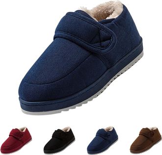 Generic Mens Diabetic Slippers Easy Fit Slippers Womens Wide Fit Easy Fasten Thermal Sliders Slip On Indoor Sliders Comfy And Cozy Slides For Arthritis Orthop