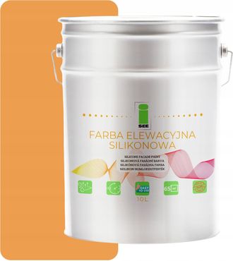 OEM Pintura De Silicona Para Fachadas, Color Amarillo Azafr&aacute;n, Tono Amarillo, 10 L