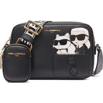 Karl Lagerfeld Maybelle Crossbody in Black/gold at Nordstrom
