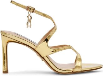 Steve Madden Gouden Patentleren Enkelband Hakken - Dames - Sandalen met hakken - Geel - 37 EU - Leer - Schoenen