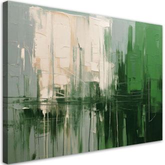 Artgeist Quadro su tela, Astrazione in verde e beige - 90x60