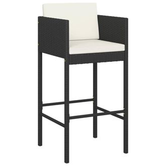 Berkfield Home Decorative 5 Piece Garden Bar Set with Cushions Poly Rattan Black