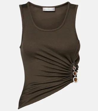 CHRISTOPHER ESBER Droplet Crystal embellished ruched tank top