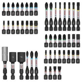 Bosch Pro Impact Juego De 50 Puntas De Atornillar De Acero
