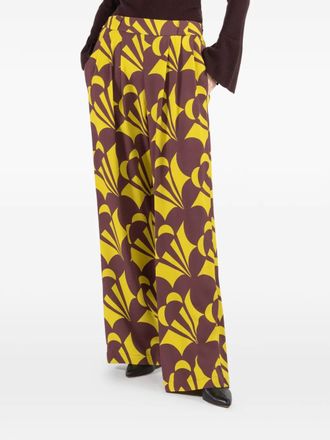 Odeeh printed pleated trousers - Bruin