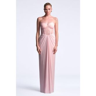 BCBGeneration Lace & Jersey Gown in Pink at Nordstrom, Size 16